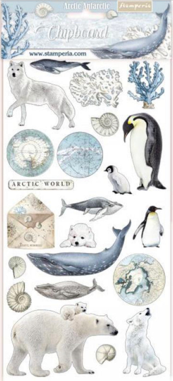 Stamperia Arctic Antarctische spaanplaat